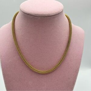 Vintage 1980s Monet Classic rolled Gold Necklace